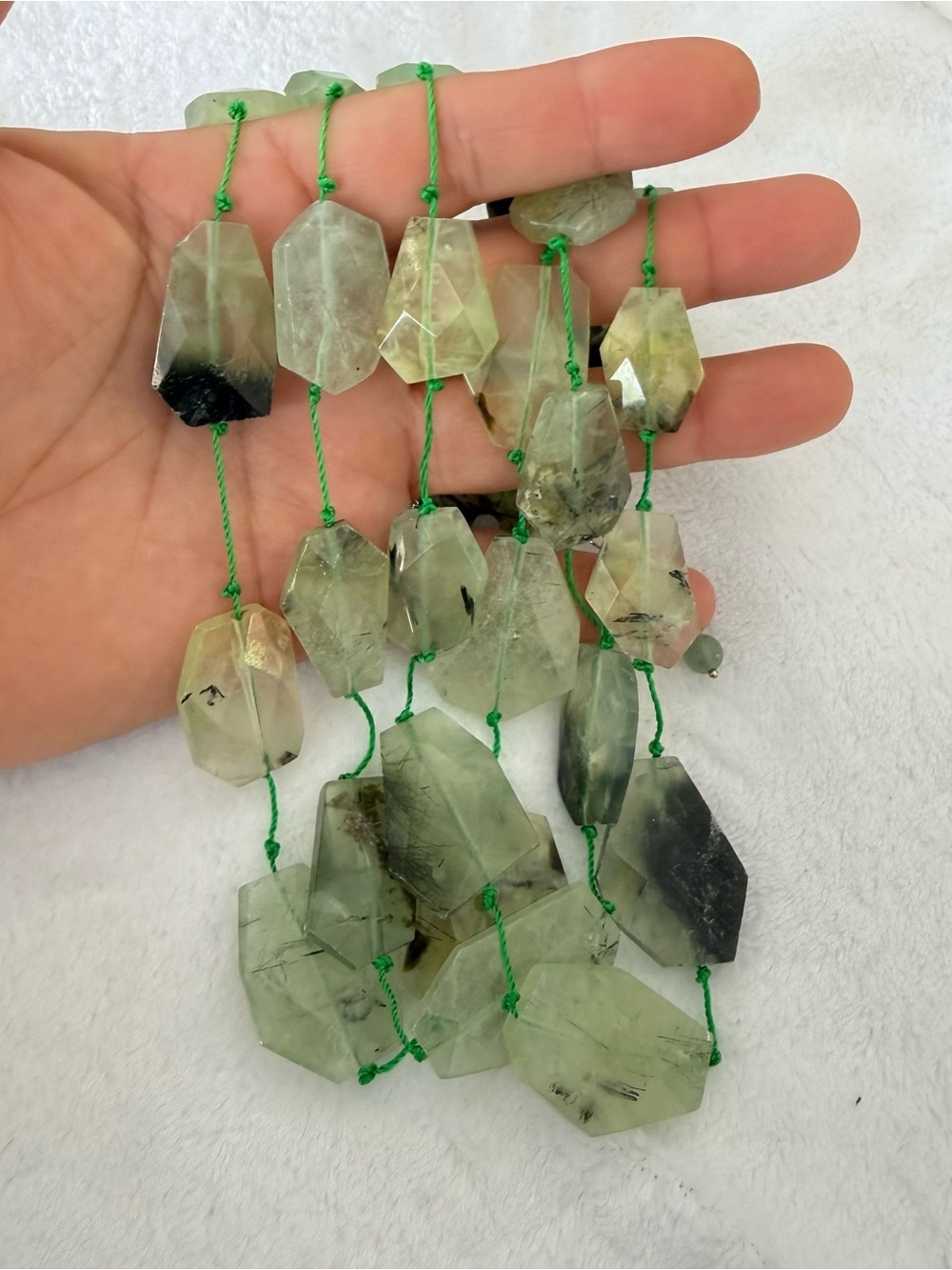 Natural Prehnite Necklace #31 - Picture 3 of 7